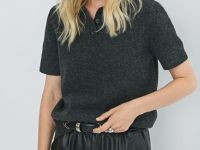 Джемпер поло из пряжи с шерстью, Серый