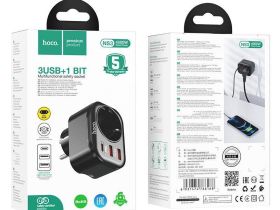 Сетевое зарядное устройство Hoco (NS3) 4000mAh/PD20W/QC3.0 2х USB/Type-C (черный)