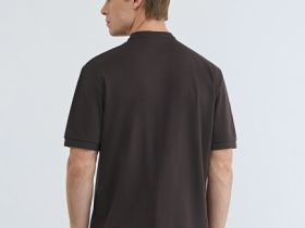 Поло с воротником-стойкой, Коричневый