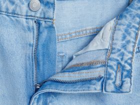 Широкие джинсы с высокой посадкой, Голубой