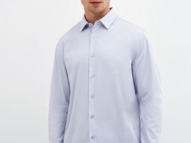 Рубашка из хлопкового сатина, Белый