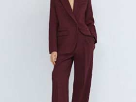 Прямые брюки cо складками, Фиолетовый