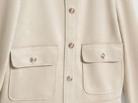 Укороченный жакет из искусственной замши, Бежевый