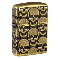 Зажигалка ZIPPO Armor® Cackling Cranium с покрытием Antique Brass, латунь/сталь, золотистая, матовая, 38x13x57 мм