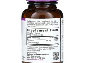 Bluebonnet Nutrition, Витамин B2, 100 мг, 100 растительных капсул