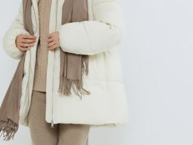 Утеплённая стёганая куртка с капюшоном, Бежевый