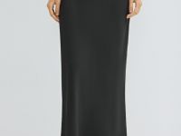 Юбка макси из сатина, Черный
