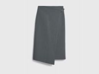 Прямая юбка миди на запах, Серый