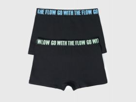 Трусы-боксеры для мальчиков, 2 шт., Черный