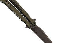 Нож бабочка НОКС Балисонг М210, сталь D2, рукоять G10, зелёный