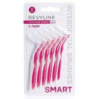 Ершики межзубные Revyline Smart L-type, размер 0 (0,40 мм) розовые, 6 шт.