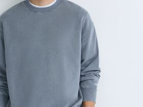 Свитшот с эффектом стирки, Синий