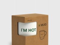 Кружка с надписью в картонной упаковке, Белый