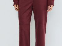 Прямые брюки из искусственной замши, Фиолетовый