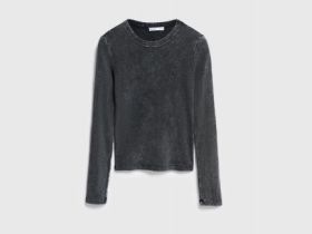 Лонгслив в рубчик, Серый