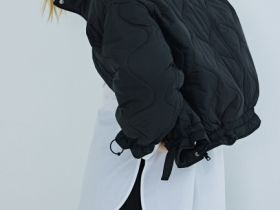 Утеплённая короткая куртка, Черный