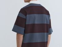 Поло в полоску из хлопка, Фиолетовый