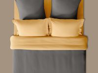 Постельное белье Вулканический серый и Летний желтый