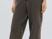 Утеплённые широкие джинсы, Серый