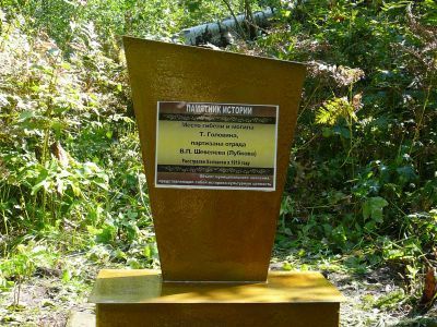 Место гибели и могила Т.Головина, партизана отряда В.П.Шевелева (Лубкова)