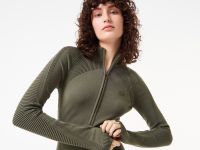 Женское облегающее длинное платье Lacoste на молнии с длинным рукавом