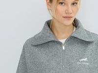 Толстовка с воротником-стойкой на молнии, Серый