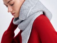 Вязаный капор с добавлением шерсти