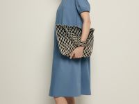 Платье А-силуэта с коротким рукавом