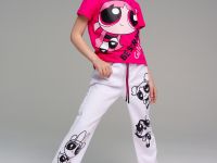 Брюки текстильные джинсовые для девочек