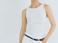 Майка в рубчик, Белый