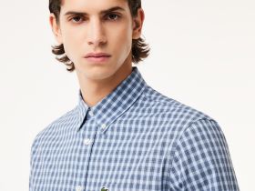 Мужская рубашка Lacoste Check Poplin в клетку