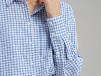 Рубашка объемного кроя в клетку