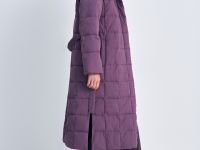 Стеганое утепленное пальто с капюшоном