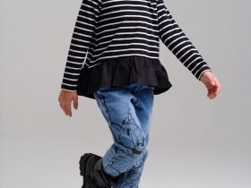 Фуфайка трикотажная для девочек (футболка с длинными рукавами)