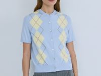 Кардиган с ромбами, Голубой