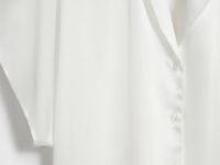 Сатиновая блузка с коротким рукавом, Белый