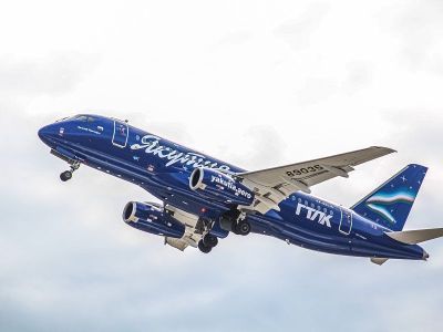 Отремонтированный SSJ-100 авиакомпания «Якутия» задействует на рейсах по Дальнему Востоку