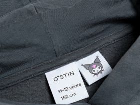 Худи с принтом для девочек, Серый