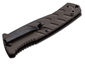 Автоматический складной нож Boker Strike Tanto, сталь AUS-8, рукоять алюминий, Coyote