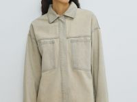 Джинсовая куртка-рубашка, Бежевый