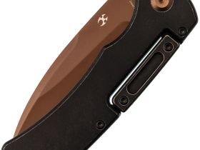 Складной нож Kansept Hazard, сталь S35VN Rose Gold, рукоять титан, коричневый