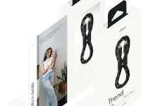 Кабель uBear Trend Cable USB-C - USB-C, 1.2 м, нейлон черно-бежевый