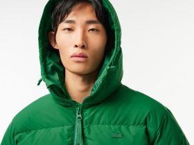 Мужская стеганая водоотталкивающая короткая куртка Lacoste