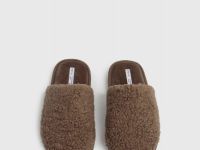 Тапочки с искусственным мехом, Бежевый