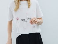 Футболка с цветочным принтом, Белый