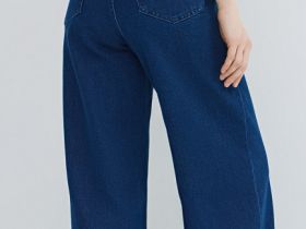 Широкие джинсы со стрелками, Синий