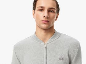 Мужской кардиган Lacoste на молнии классического кроя