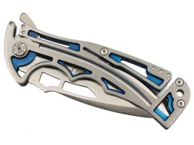 Складной нож CRKT Nirk Tighe, сталь AUS-8, рукоять нержавеющая сталь, серебристо-синий
