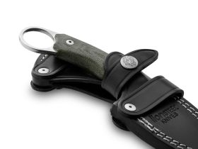 Нож с фиксированным клинком LionSteel H1, сталь M390, рукоять микарта, зеленый