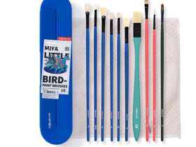 Набор кистей синтетика MIYA "Little Bird" 10 шт, голубые